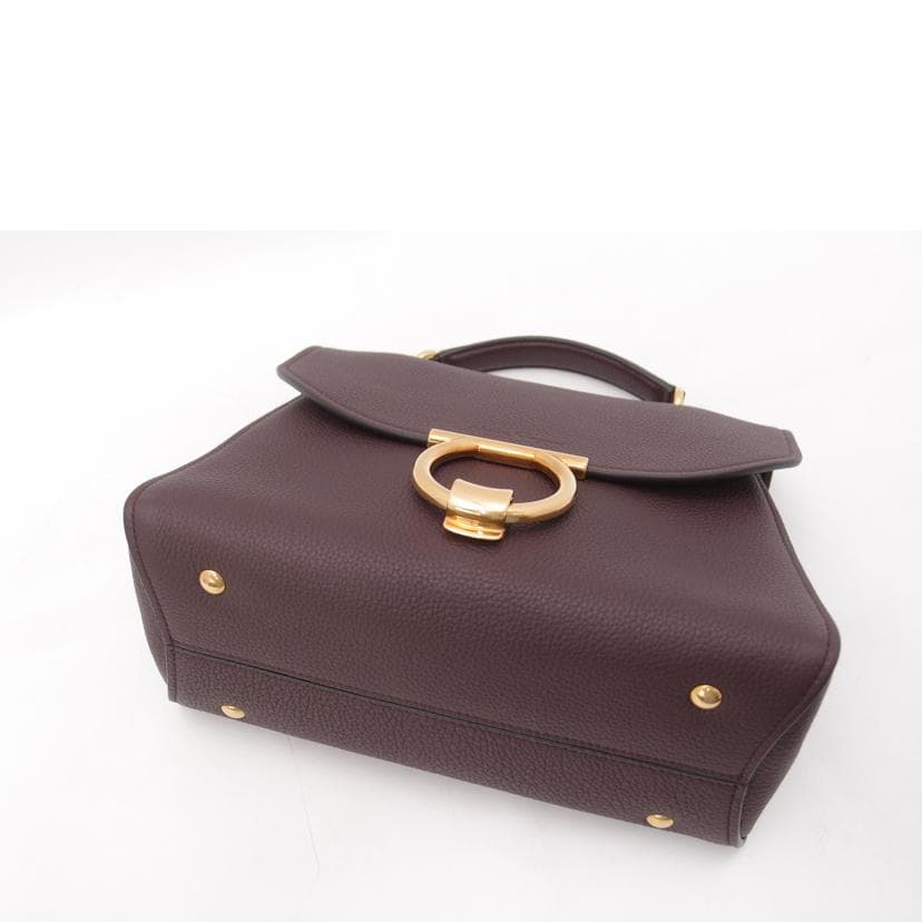Ferragamo Gancini 2-way Handbag Bordeaux 21 H493 SA Rank 69 [Used] 21 H493 4