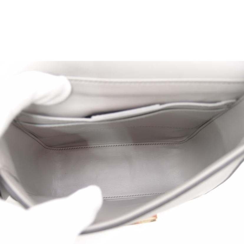 Ferragamo Gancini Leather Flap Shoulder Bag Gray 21 H004 AB Rank 69 [Used] 21 6