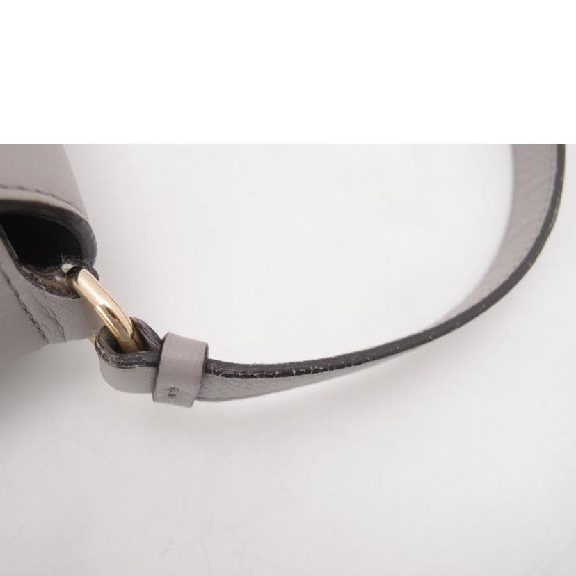 Ferragamo Gancini Leather Flap Shoulder Bag Gray 21 H004 AB Rank 69 [Used] 21 7