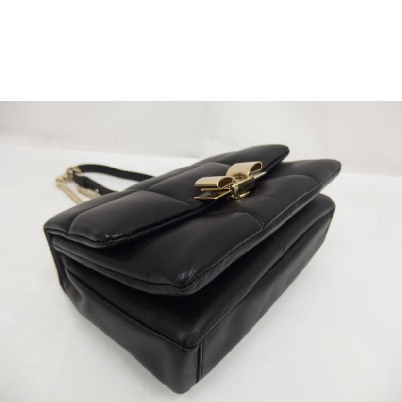 S.Ferragamo Ferragamo Vara Ribbon Quilted Chain Shoulder AB Rank 82 [Used] 5