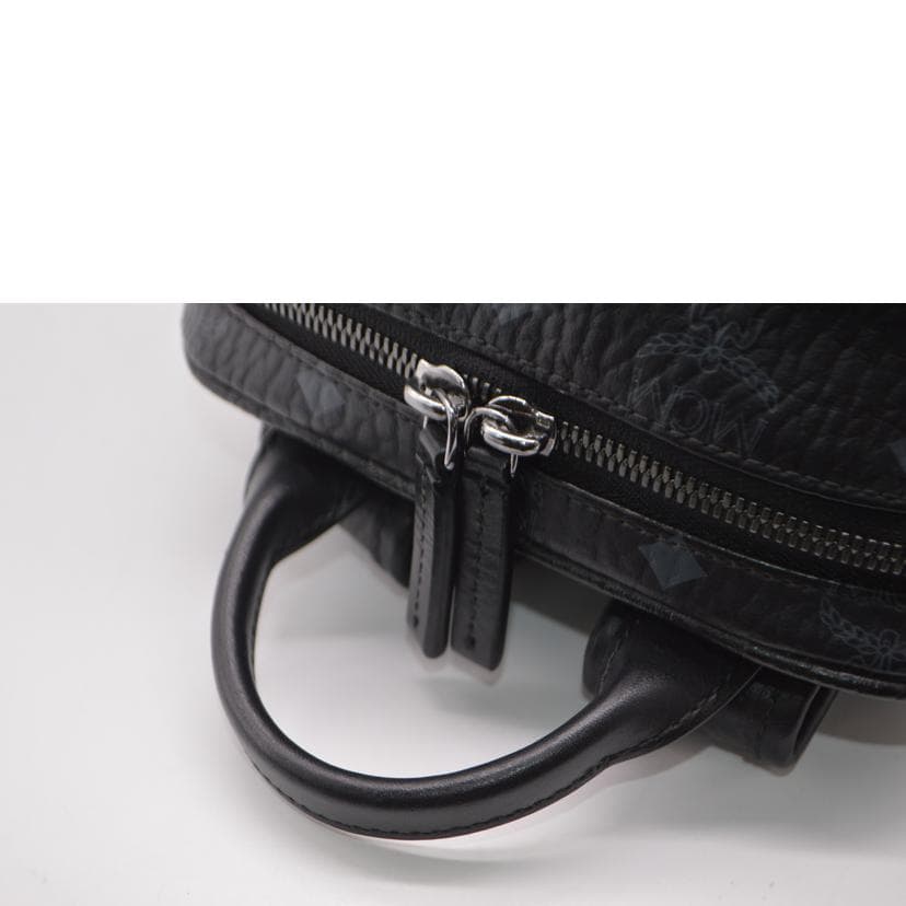 MCM Duke Visetos Leather Backpack Black MMK5ADK05BK001 M87** Rank A 89 [Used] 4