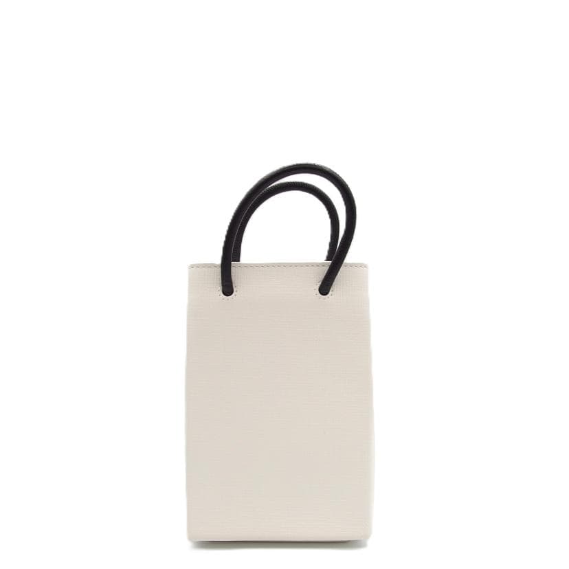 BALENCIAGA Balenciaga Shopping Phone Folder 2-Way Bag White 59386 Rank A 18 3