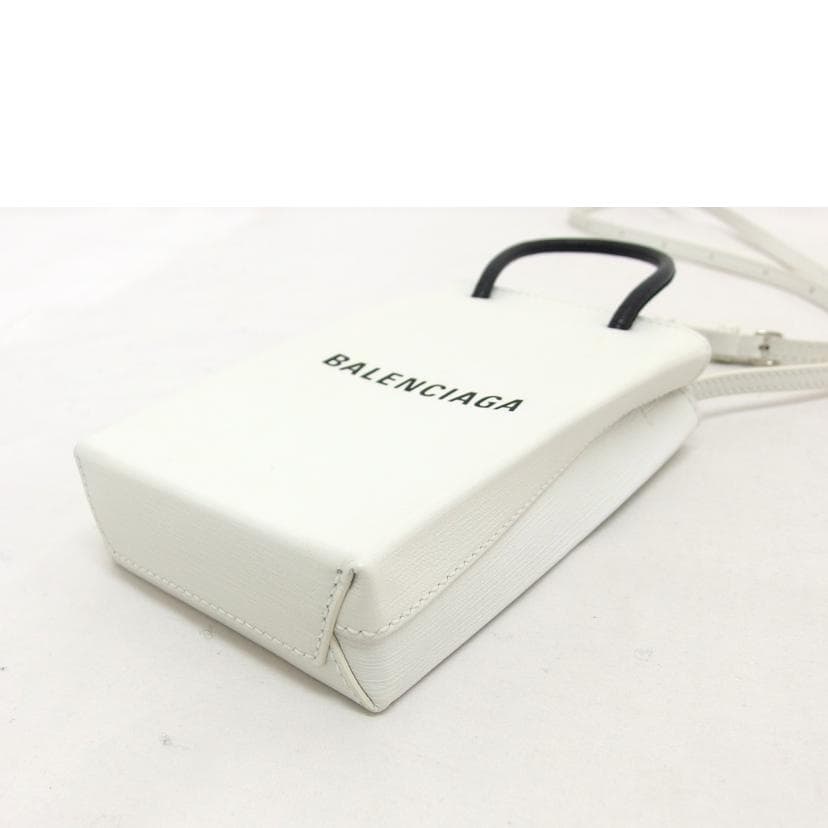 BALENCIAGA Balenciaga Shopping Phone Folder 2-Way Bag White 59386 Rank A 18 4