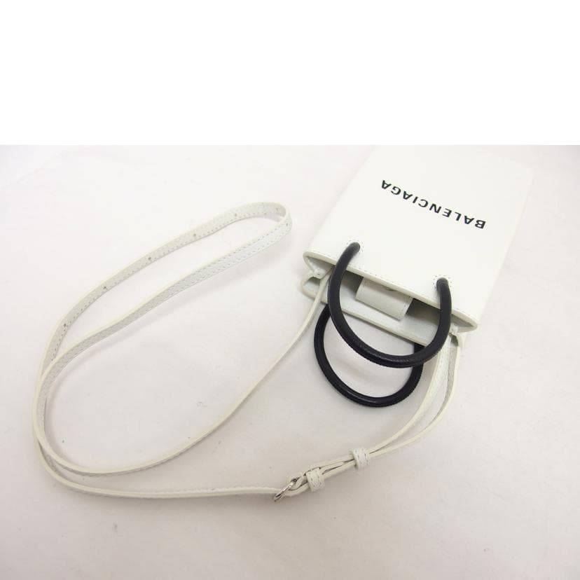 BALENCIAGA Balenciaga Shopping Phone Folder 2-Way Bag White 59386 Rank A 18 5