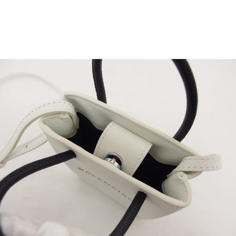 BALENCIAGA Balenciaga Shopping Phone Folder 2-Way Bag White 59386 Rank A 18 6