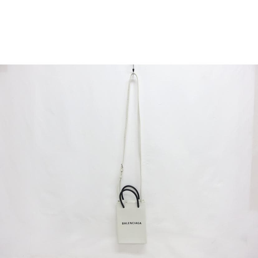 BALENCIAGA Balenciaga Shopping Phone Folder 2-Way Bag White 59386 Rank A 18 8