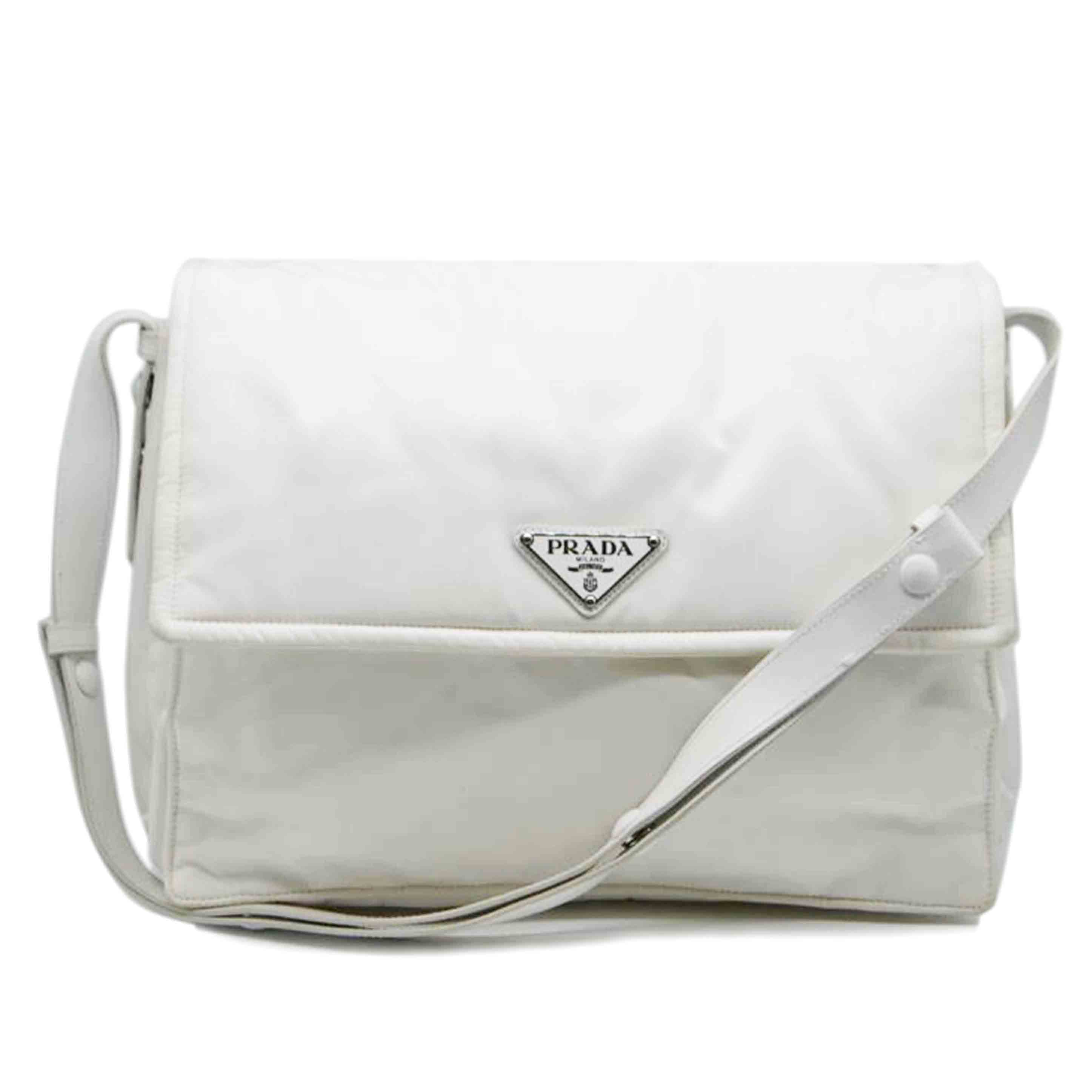 PRADA PRADA Re−Nylon Large Padded Shoulder White 1BD256 255****** AB Grade 89 2