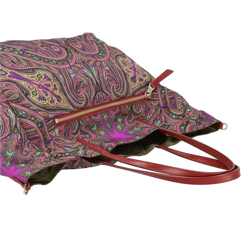 ETRO Paisley Pattern Nylon Reversible Tote Bag Rank A 18Used 5