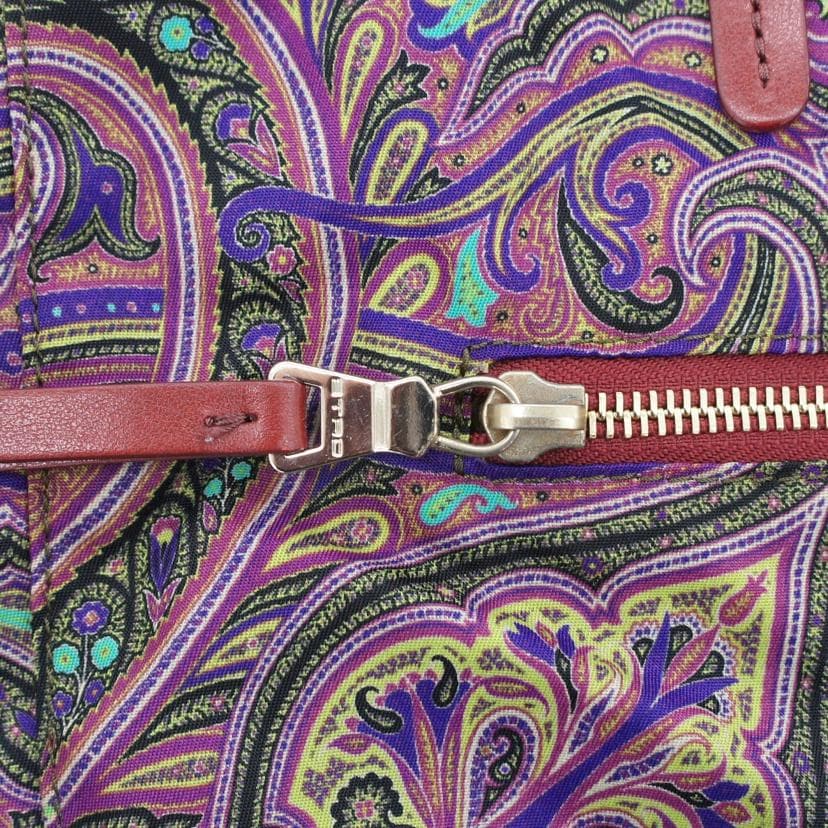 ETRO Paisley Pattern Nylon Reversible Tote Bag Rank A 18Used 9