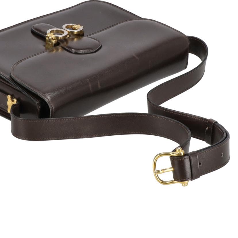 CELINE Vintage Macadam Buckle Leather Flap Shoulder AB Rank 24Used 5