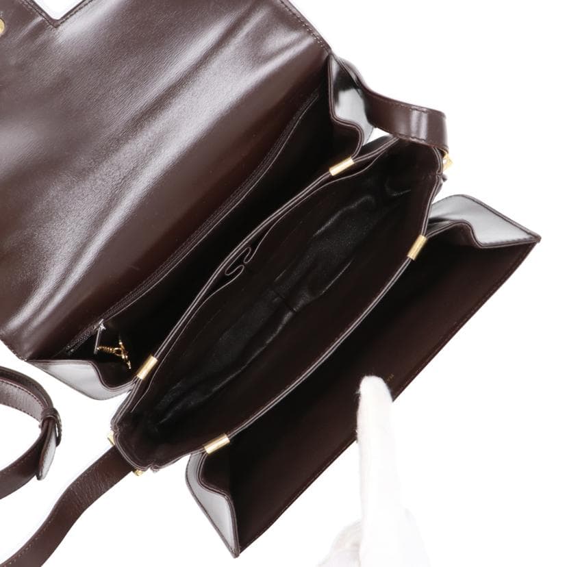 CELINE Carriage Hardware Buckle Flap Leather Shoulder Bag Brown AB Rank 24Used 6