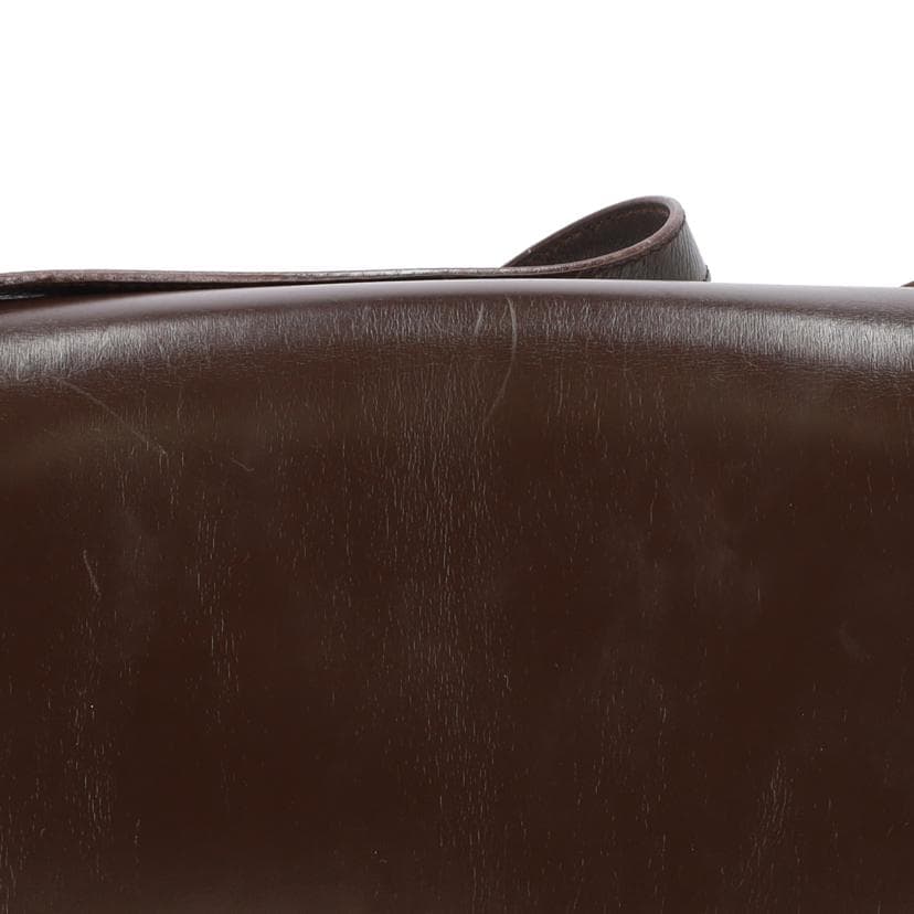 CELINE Carriage Hardware Buckle Flap Leather Shoulder Bag Brown AB Rank 24Used 8