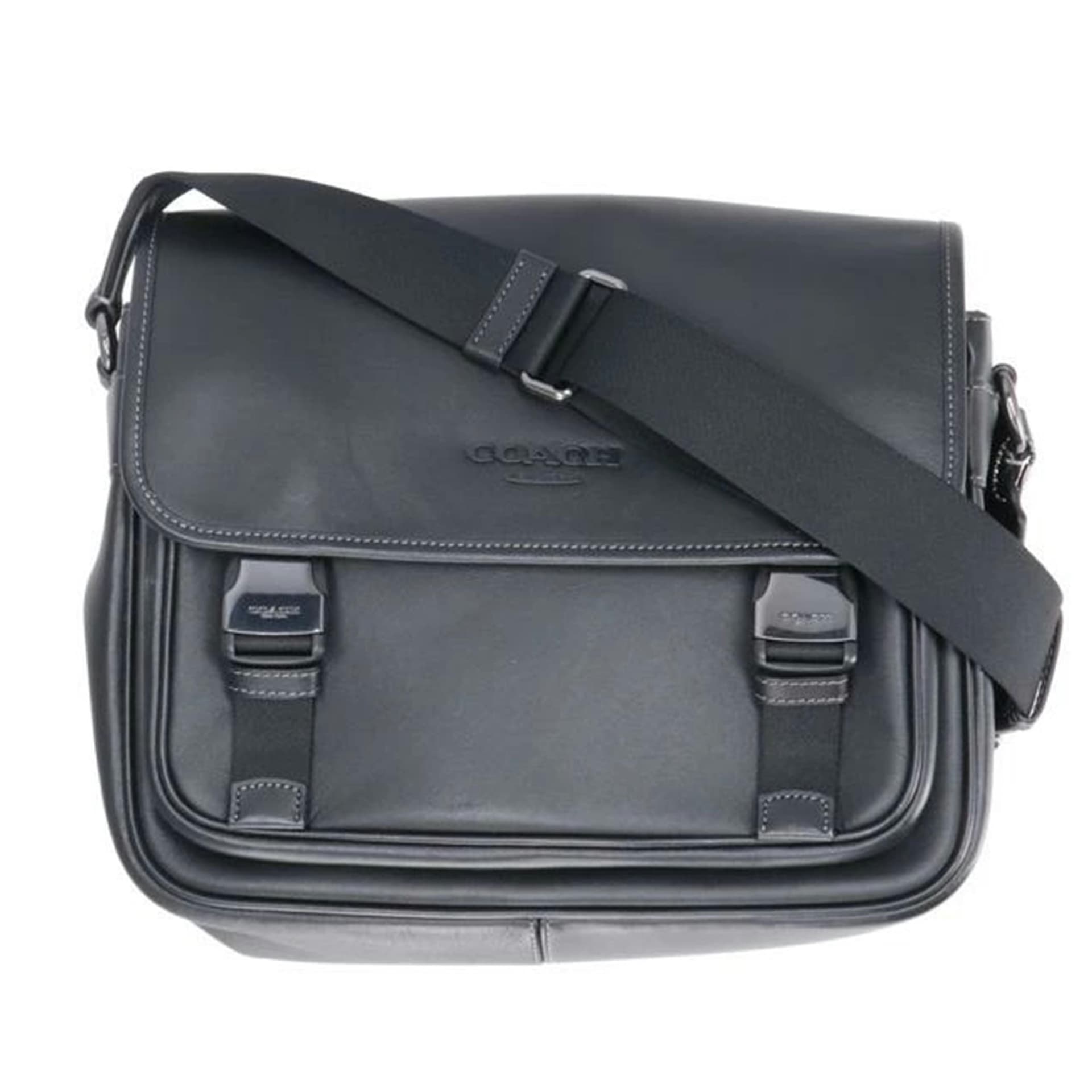 COACH Leather Messenger Bag Black UC110 J24** AB Grade 18 2