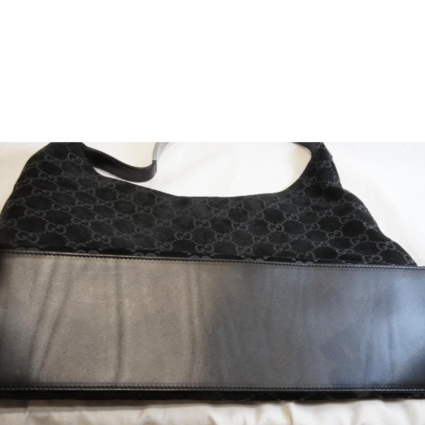 GUCCI GG Suede One Shoulder Black 001.3297 002*** A Rank 92Used 001.3297 10