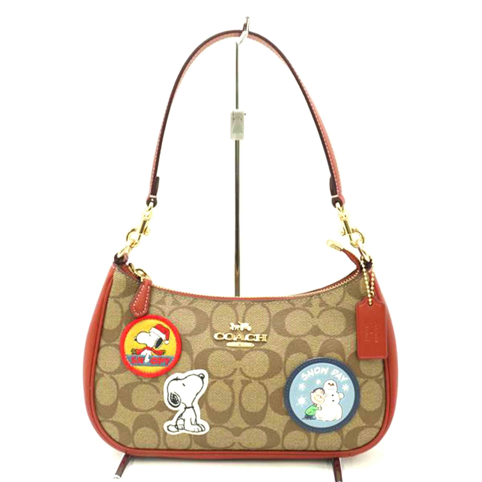 COACH Snoopy Collaboration Terry 2-way Shoulder Bag Brown CE848 H22** SA Rank 2