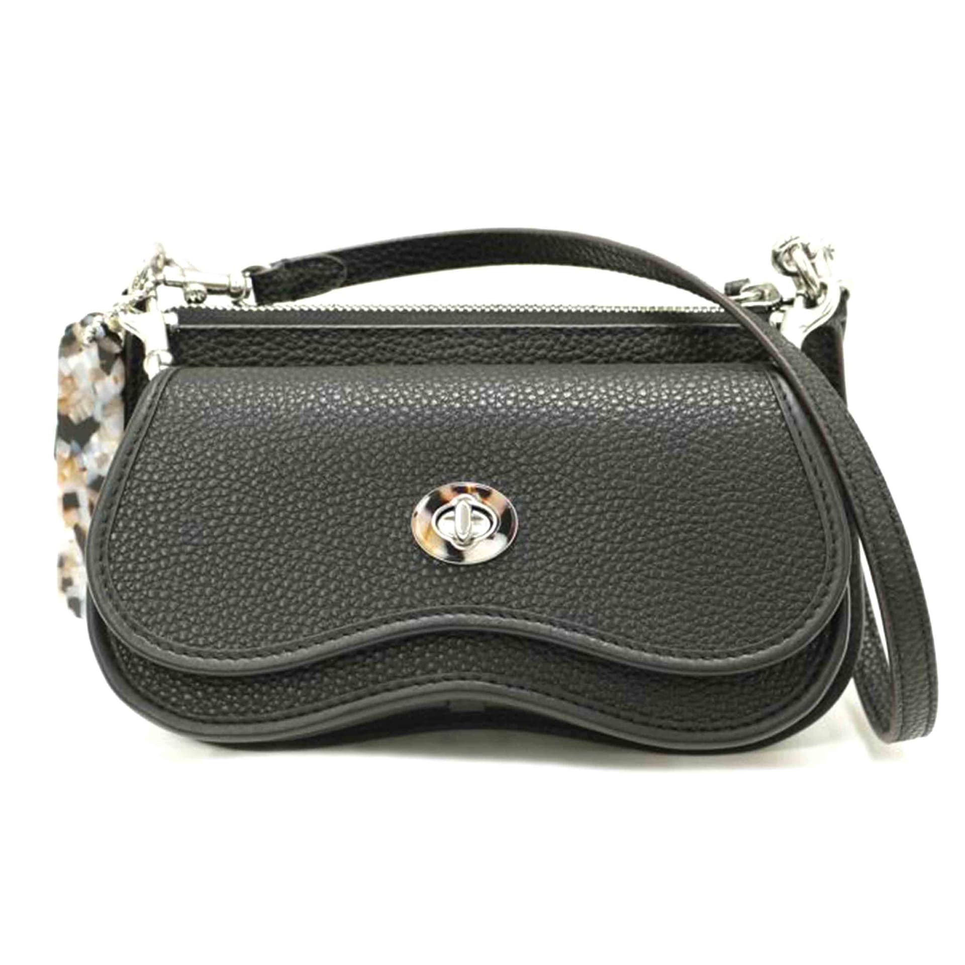 COACH Wavy Double Pouch Shoulder Black CT381 M23** SA Grade 69 2