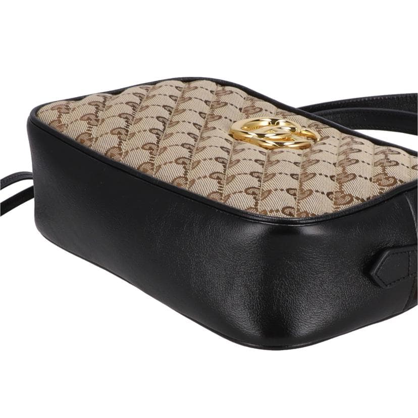 GUCCI GG Canvas x Leather Small Camera Bag 447632 486*** A Rank 91 [Used] 447632 4