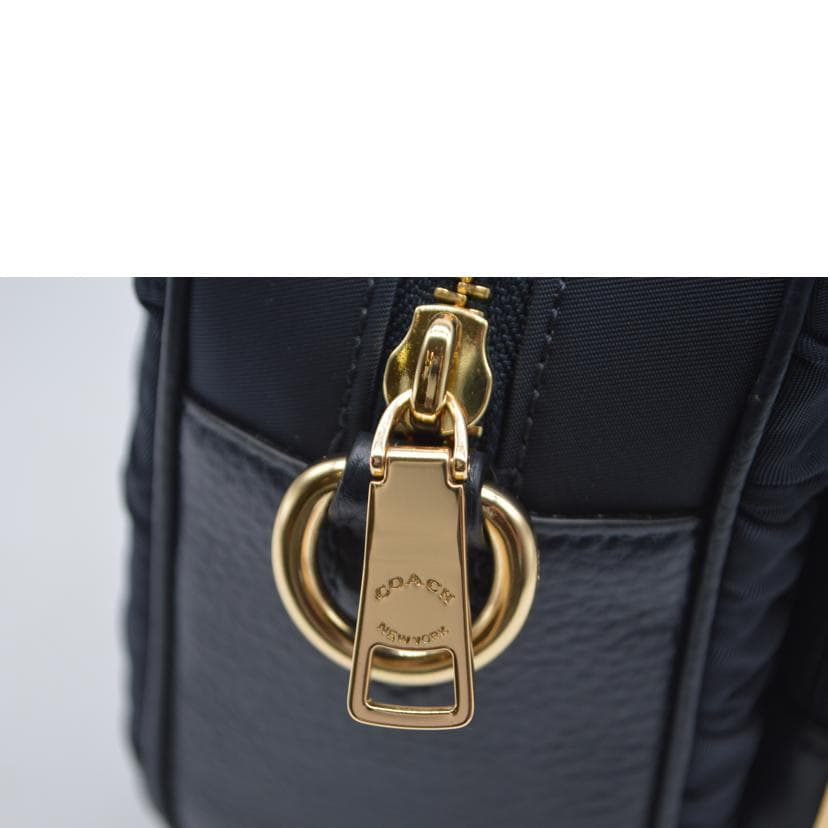 COACH Coach Court Rusing Shirring Nylon Leather Shoulder C4095 F21** SA Rank 7