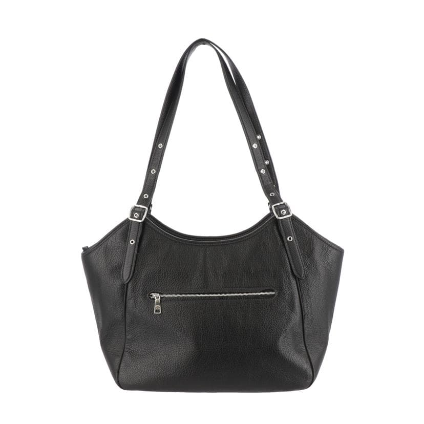 COACH Peplum Leather Tote Black CM074 F23** Grade A 78 [Used] CM074 3