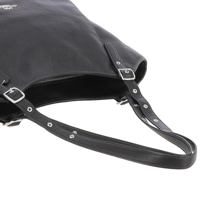 COACH Peplum Leather Tote Black CM074 F23** Grade A 78 [Used] CM074 5