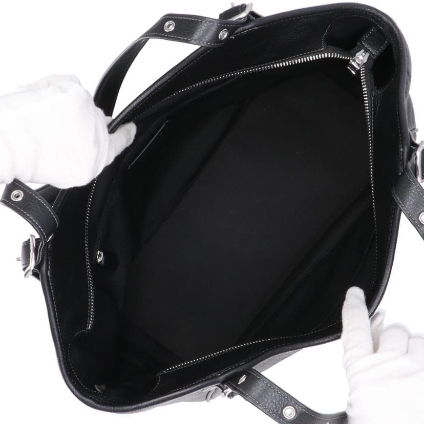 COACH Peplum Leather Tote Black CM074 F23** Grade A 78 [Used] CM074 6