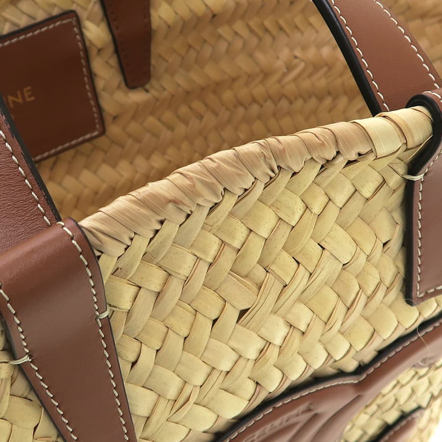 Teen CELINE Classic Panier/Raffia & Calfskin 113832CGG.04LU 6