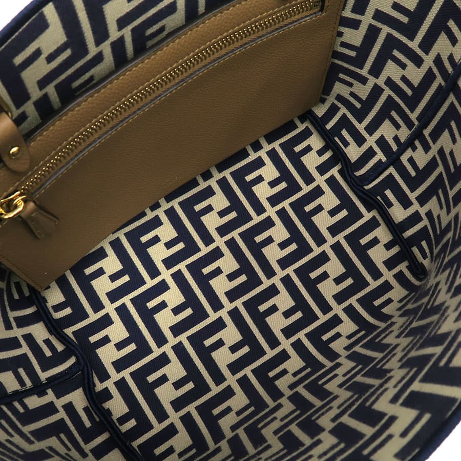 Roll Small Reversible Tote / Pecan & FF 8BH424AS86F1PIR 2