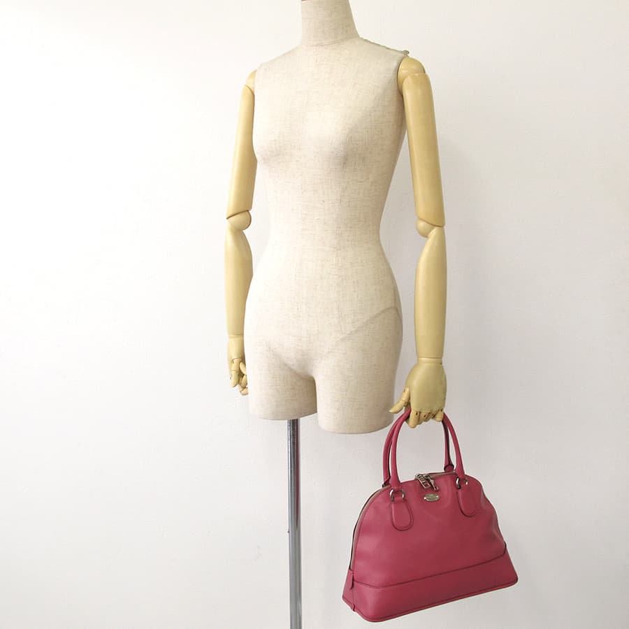 Cross Grain Leather Coral Domed Satchel F33909 8