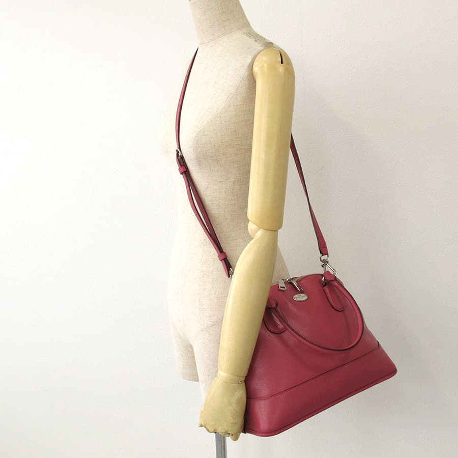 Cross Grain Leather Coral Domed Satchel F33909 9