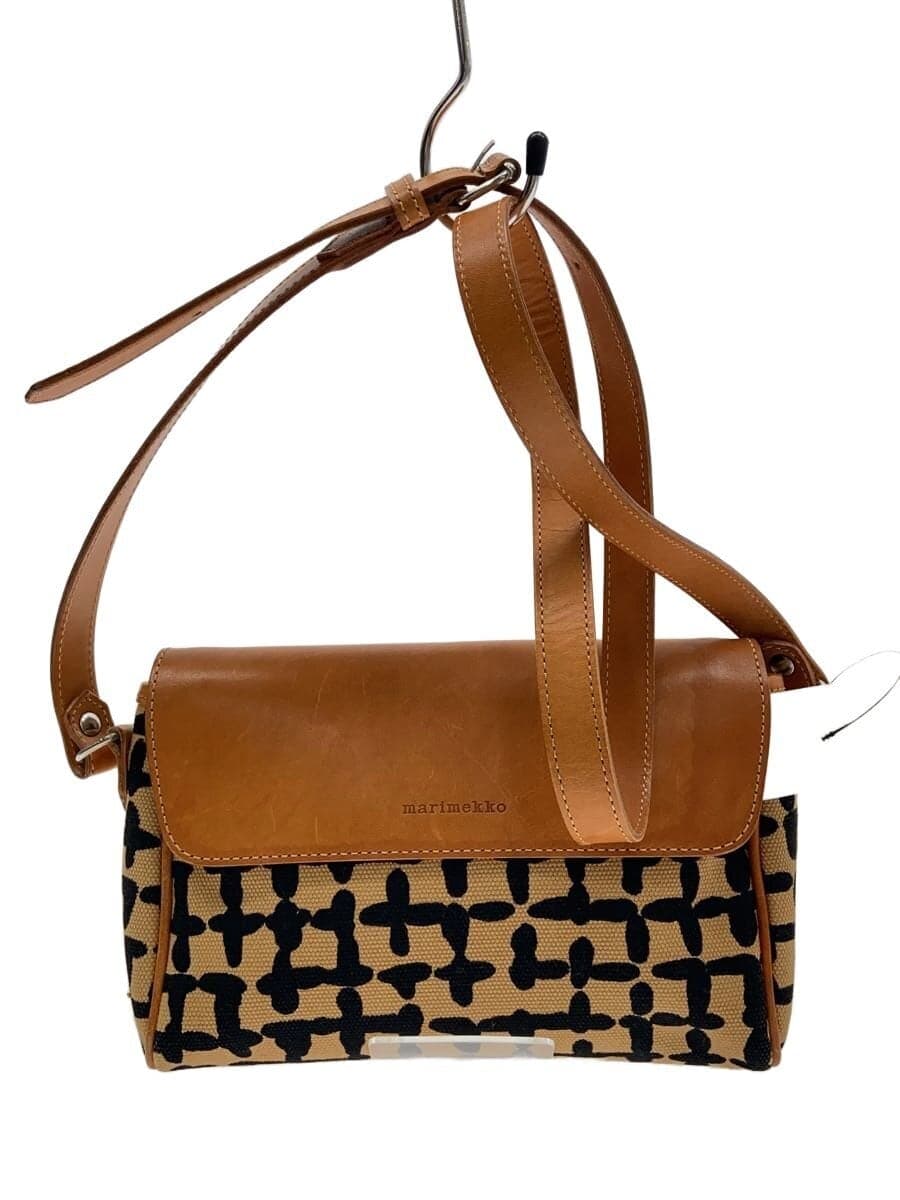 marimekko Shoulder Bag Cotton BRW All Over Pattern 045709 102564