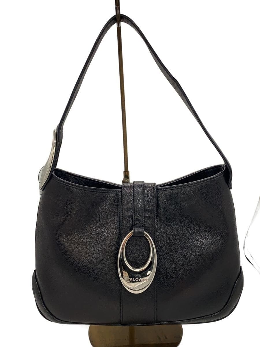 BVLGARI One Shoulder Bag Leather BLK