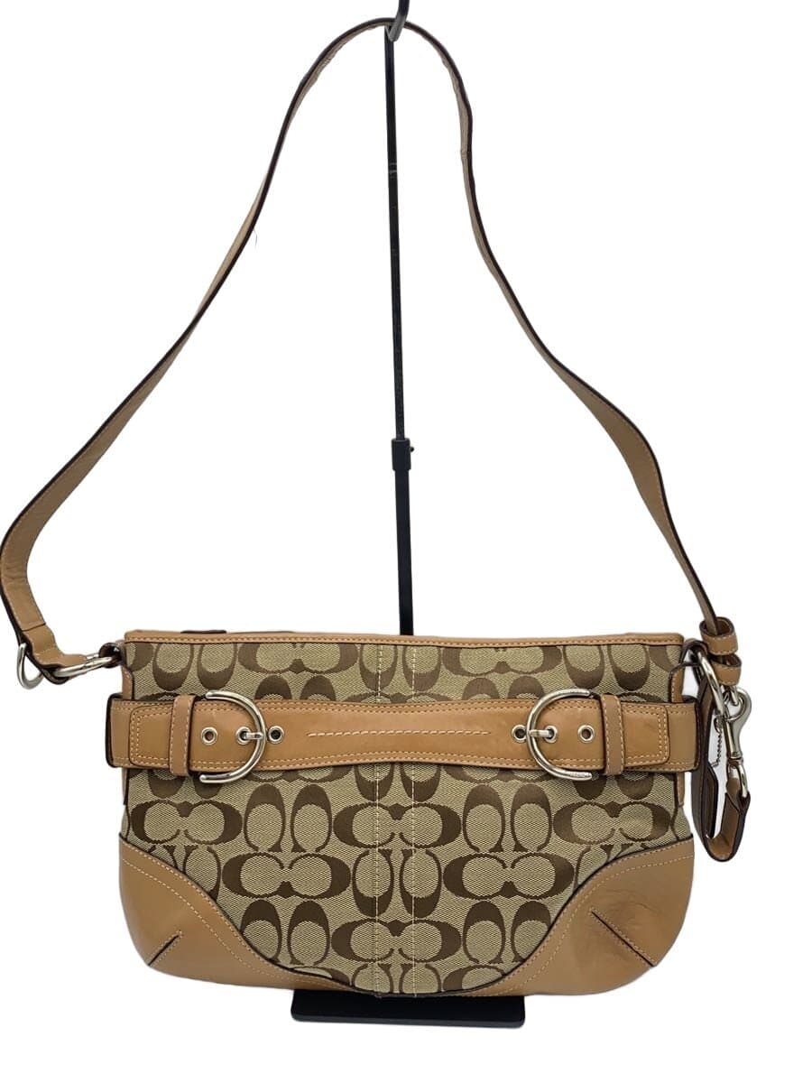 COACH Shoulder Bag BEG All Over Pattern F07077
